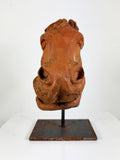 Vintage Terracotta Horse’s Head – Mounted Sculptural Study on Metal Stand