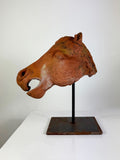 Vintage Terracotta Horse’s Head – Mounted Sculptural Study on Metal Stand