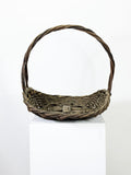 Large Early Vintage Woven Willow Log Gathering Basket