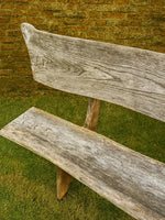 Weathered Rustic Wooden Oak Silvered Garden Bench