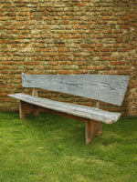 Weathered Rustic Wooden Oak Silvered Garden Bench
