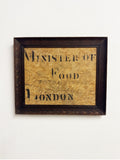 Minister of Food London Art Sign World War II 1940's