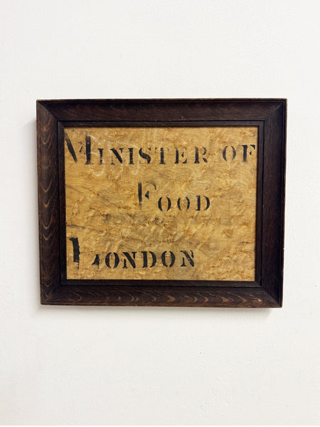 Minister of Food London Art Sign World War II 1940's