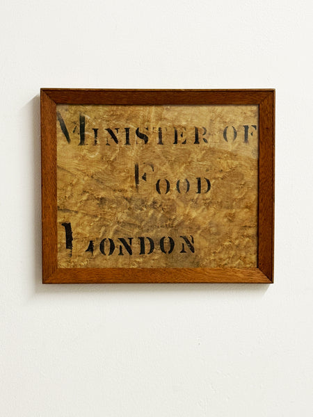 Minister of Food London Art Sign World War II 1940's