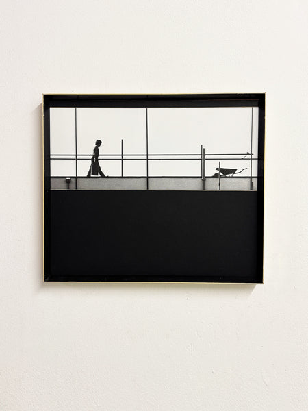 Builder on Scaffolding – Mid Century Black & White Framed Photograph