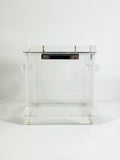 1970's Vintage Italian Clear Lucite Box With Hinged Lid