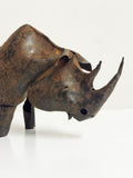 Vintage Metal Rhino Sculpture
