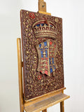 Vintage Heraldic Plaster Royal Coat of Arms & Crown Plaques