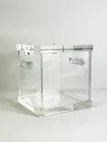 1970's Vintage Italian Clear Lucite Box With Hinged Lid