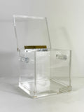 1970's Vintage Italian Clear Lucite Box With Hinged Lid