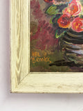 Hal Brooks, Mid-Century Modern Floral Still Life Oil Painting - Flowers in Vase