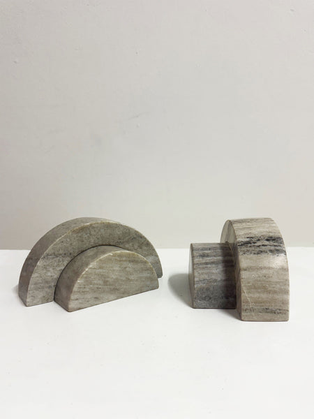 20th Century Minimalist Modular Marble Arc Circular Sculpture