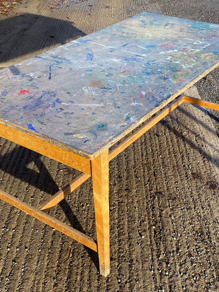 Paint Splattered Art School Table