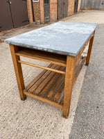 Kitchen Island with Zinc Top Table