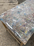 Paint Splattered Art School Table Island