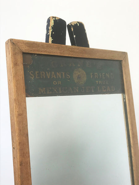 Decorative Antiques - Early 19th century advertising mirror by Crane's Servant Friend or Mexican Jet Lead, London. Circa: 1920's