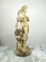 Large Cast Stone Statue & Plinth