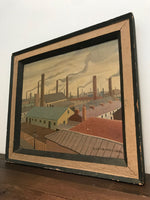 Frederick Newton Curtis Moy, born 1897. A British 20th Century contemporary artist. Oil on canvas - Industrial North, signed and dated 1933.